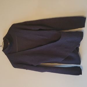 Open neck collar criss cross sweater